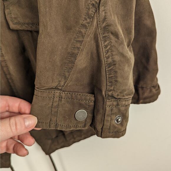 Aritzia Wilfred Free Brown Lightweight Lyocell‎ Hooded Utility Jacket Sz Small - Picture 6 of 10